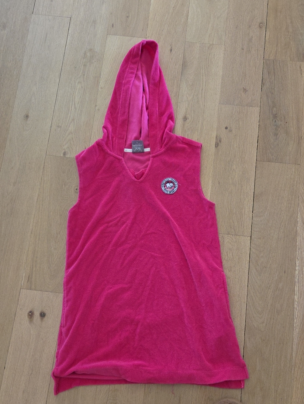 ivory ella Hot Pink Hooded Terry Swim Coverup